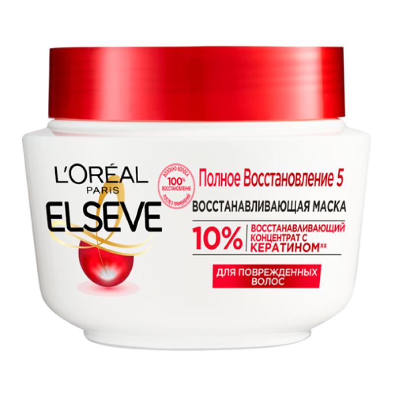 L'oreal ELSEVE полное вос-ие 5 Маска д пов-ых и осл-ых волос, 300 мл