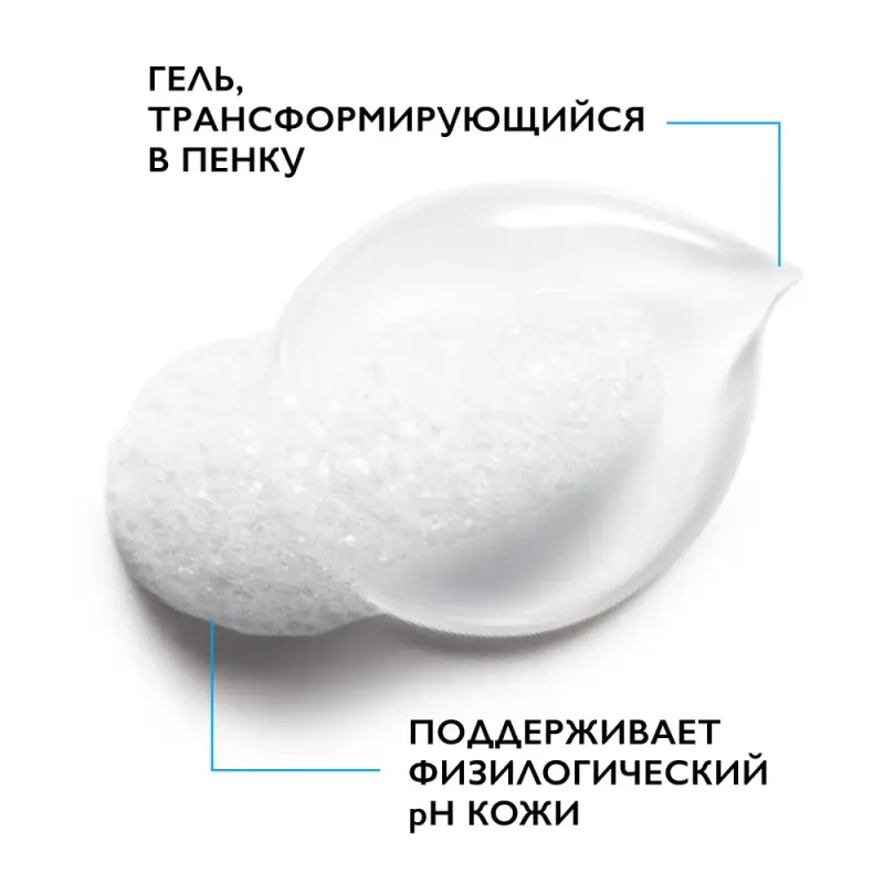 LA ROCHE-POSAY TOLERIANE Очищающая гель-пенка для лица двойного действия, 400 мл