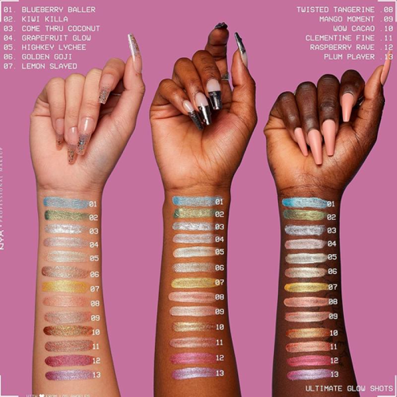 NYX PM Жидкие мерцающие тени для век Ultimate Glow Shots MANGO MOMENT