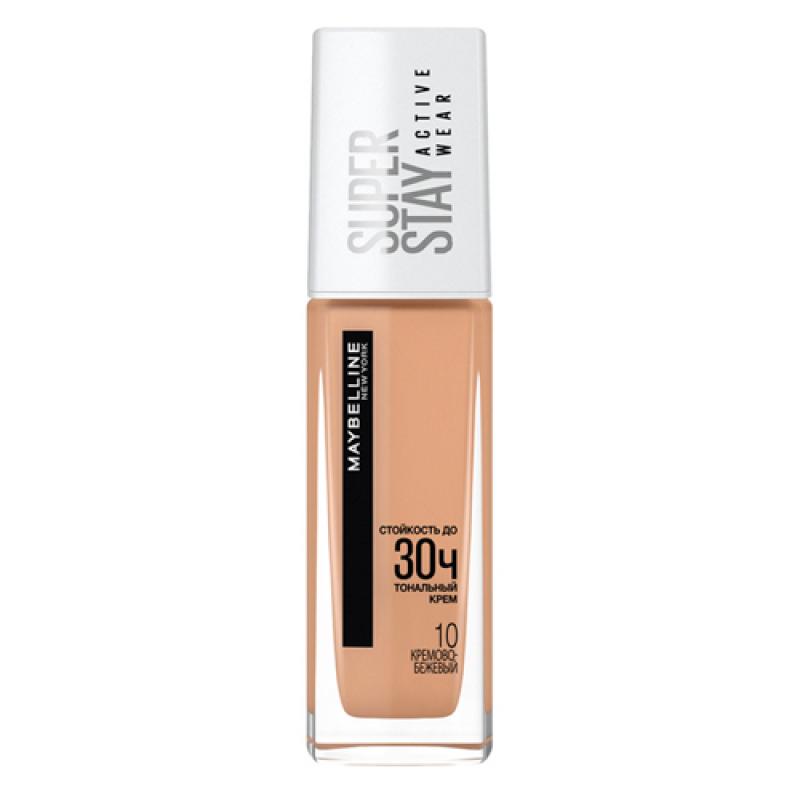 *Maybelline Super Stay Active Wear 30Ч Тональный крем , оттенок 10, кремово-бежевый, 30 мл