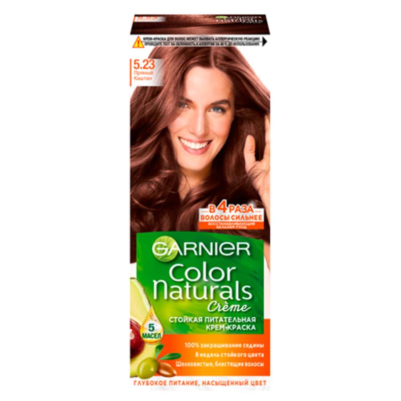 Garnier Стойкая питательная крем-краска для волос Color Naturals, оттенок 5.23, Пряный каштан
