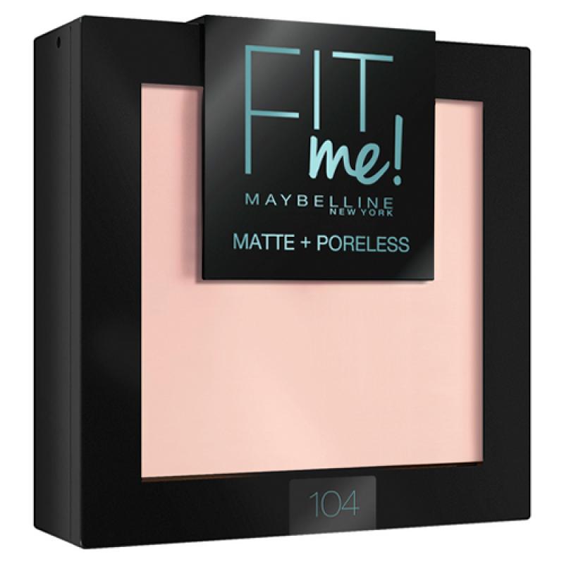 Maybelline Пудра для лица Fit Me, матирующая, скрывающая поры, оттенок 104, Светло-бежевый