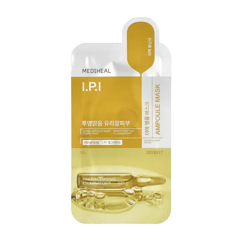 MEDIHEAL DERMA AMPOULE MASK I.P.I  Осветляющая ампульная тканевая маска 26 мл