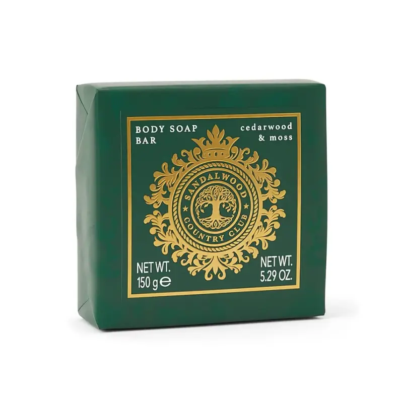 SOMERSET Sandalwood Country Club Green Signature Cedarwood & Moss Soap Bar Wrapped Sandalwood Country Club 150 г Кедровое мыло и мох