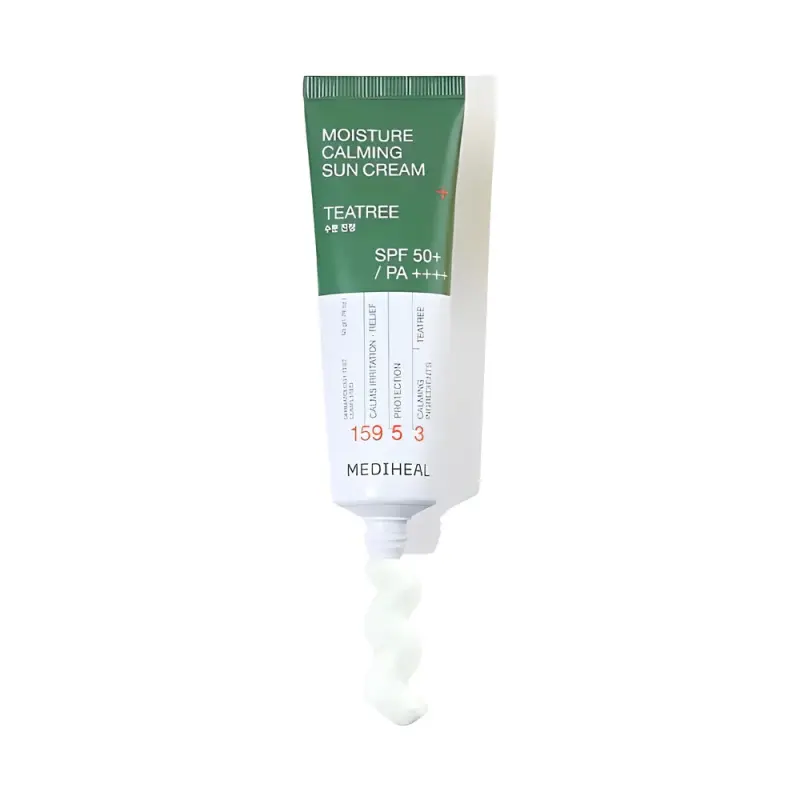 MEDIHEAL MOISTURE CALMING SUN CREAM Крем солнцезащитный SPF50 с маслом чайного дерева 50 мл