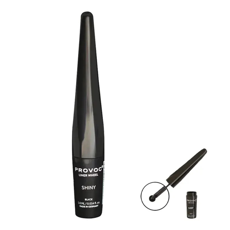 PROVOC LINER WHEEL Liquid Eyeliner 02 Shiny Black Устойчивая подводка для глаз EWL02