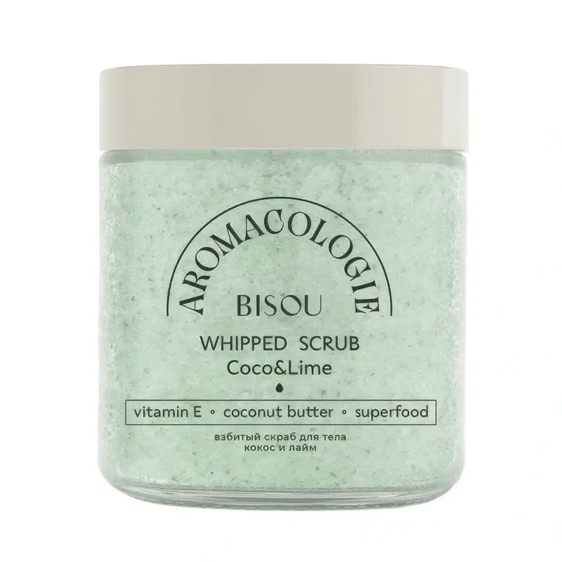 BISOU Aromacologie Скраб для тела Взбитый, Кокос-Лайм, 250 ml