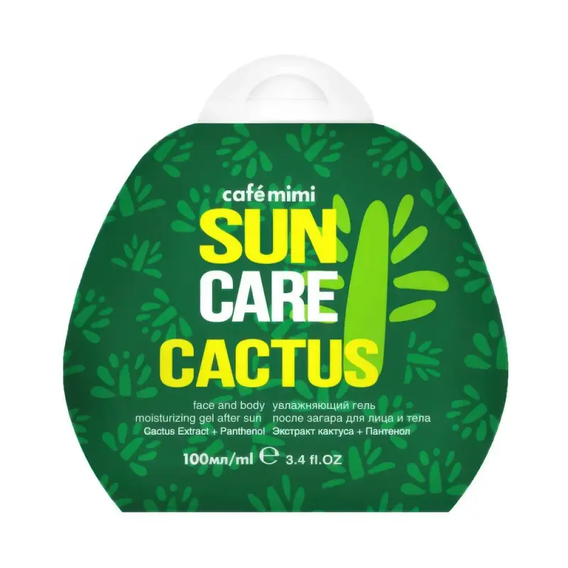 Cafe MIMI Увлажняющий гель после загара для лица и тела Cactus, 100 мл