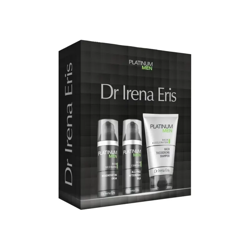 Dr Irena Eris Подарочный набор Platinum Men для мужчин, крем для лица 50 мл + Бальзам после бритья 50 мл + очищающий гель 200 мл