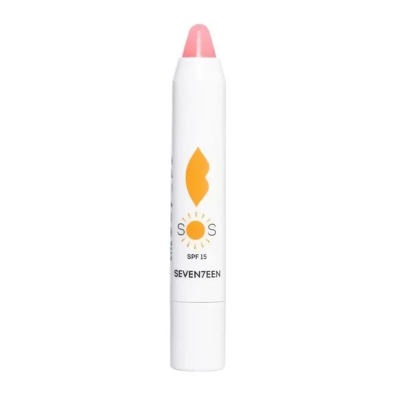 Seventeen Cosmetics Восстанавливающий увлажняющий бальзам для губ SOS LIP REPAIR SPF 15+ PINK Прозрачный розовы