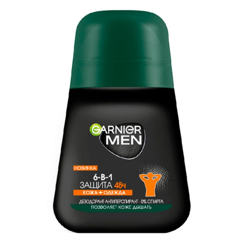 Garnier Дезодорант-антиперспирант роликовый для тела Men 6-в-1 защита 48ч, мужской, 50 мл