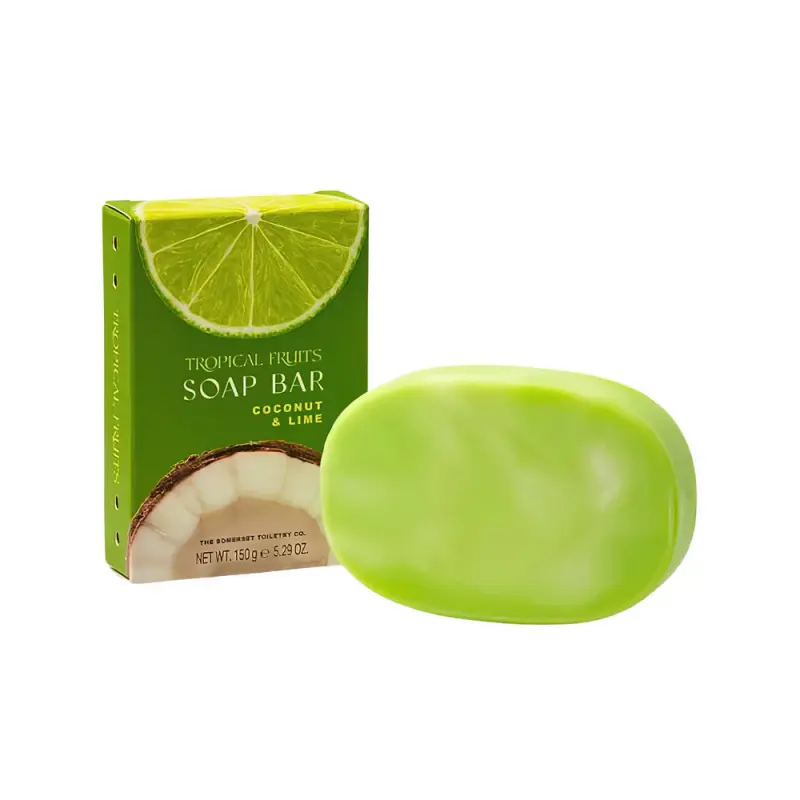 SOMERSET Tropical Fruit Coconut & Lime 150g Marbled Glycerine Soap Boxed Тропические фрукты Мыло с кокосом и лаймом и глицерином 150г