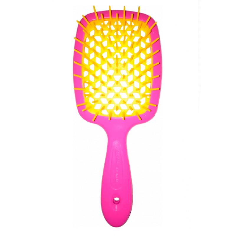 Janeke SUPERBRUSH РАСЧЕСКА ФУКСИЯ-ЖЕЛТАЯ 20,3x8,5x3,1СМ