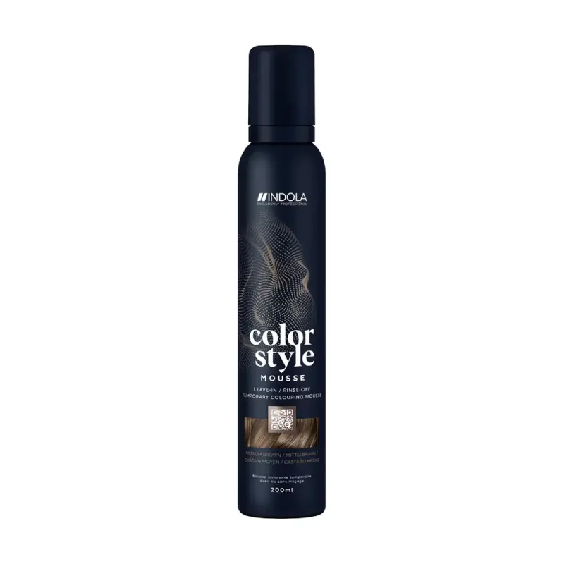 INDOLA Color Style Mousse Medium Brown Оттеночный мусс для укладки волос Средний Коричневый 200мл