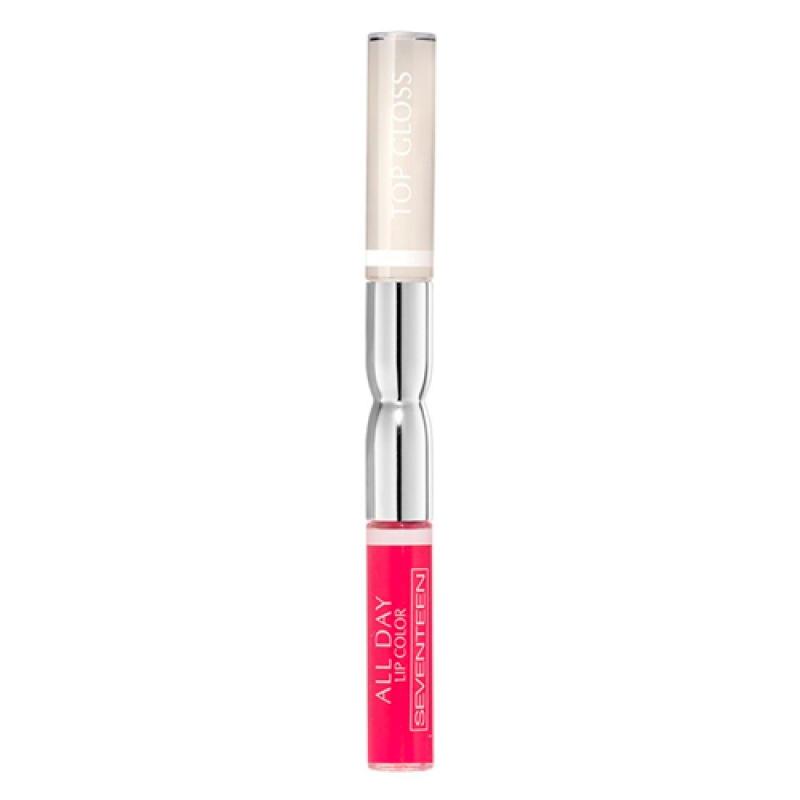 Seventeen Жидкая стойкая помада-блеск 57 ALL DAY LIP COLOR & TOP GLOSS розовый