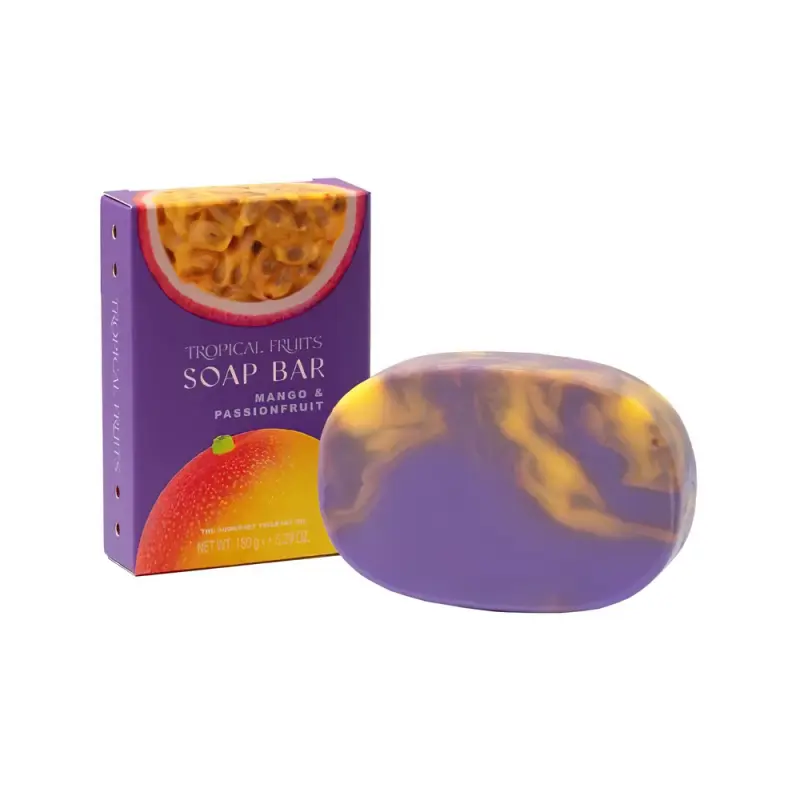 SOMERSET Tropical Fruit Mango & Passionfruit 150g Marbled Glycerine Soap Boxed Мыло с тропическими фруктами и манго и маракуйей 150г