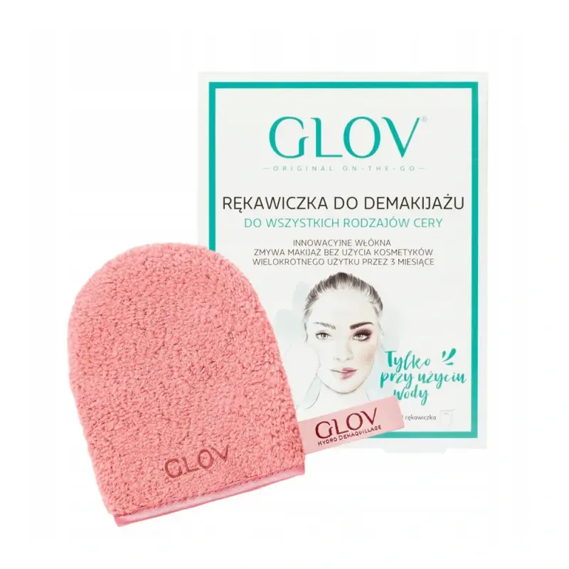 GLOV WATER-ONLY MAKEUP REMOVER AND SKIN CLEANSING MITT Cheeky Peach INT W5