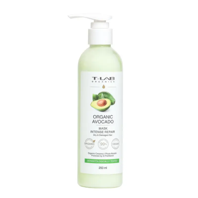 Маска T-Lab Organics Organic Avocado Mask для сухих и поврежденных волос 250 мл