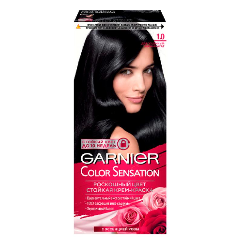 Garnier Стойкая крем-краска для волос Color Sensation Роскошь цвета № 1.0 Драгоценный черный агат 110 мл