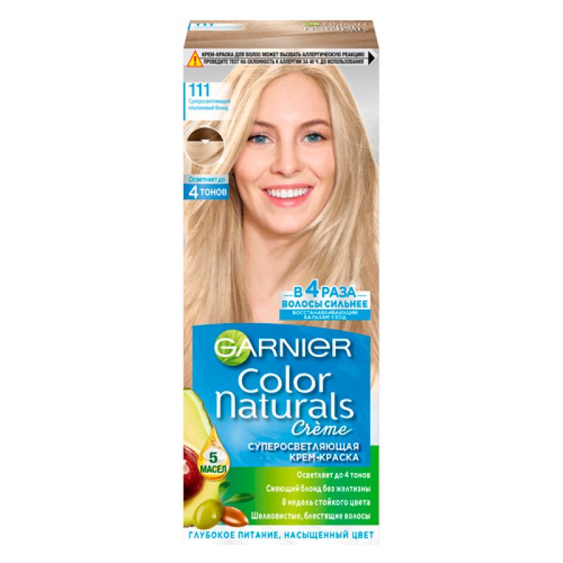 Garnier Суперосветляющая крем-краска для волос Color Naturals, оттенок 111, Суперосветляющий Платиновый блонд