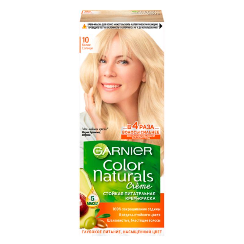 Garnier Стойкая питательная крем-краска для волос Color Naturals, оттенок 10, Белое солнце