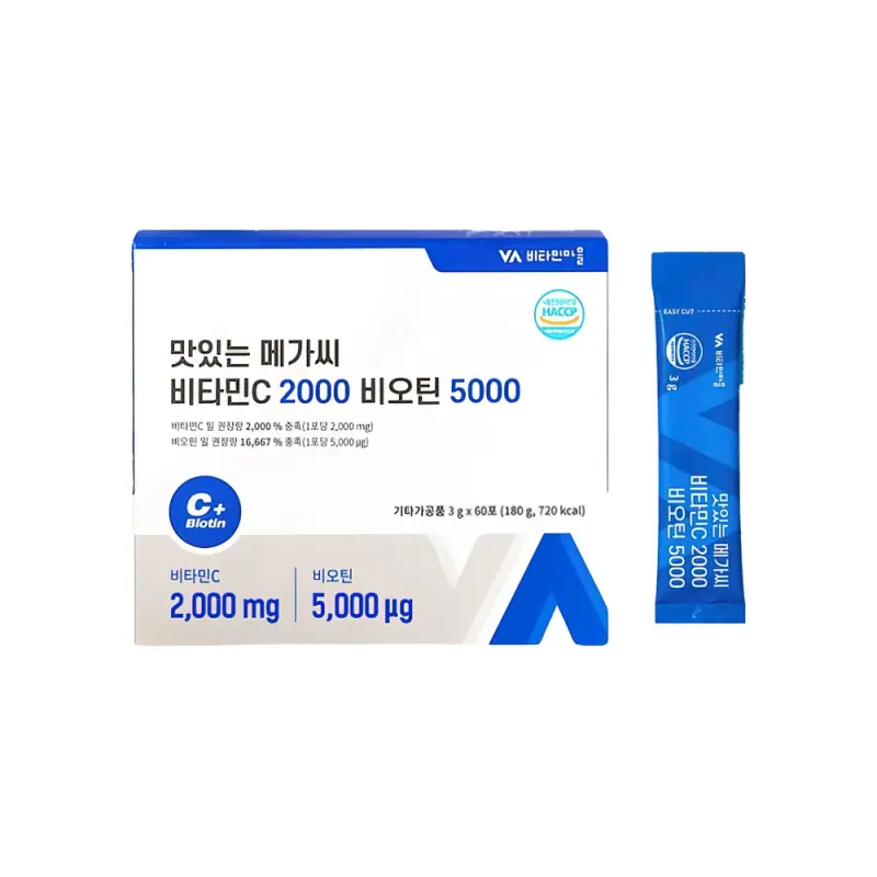 Vitamin village БАД Delicious MegaC Vitamin C 2000 Biotin 5000 3gX60