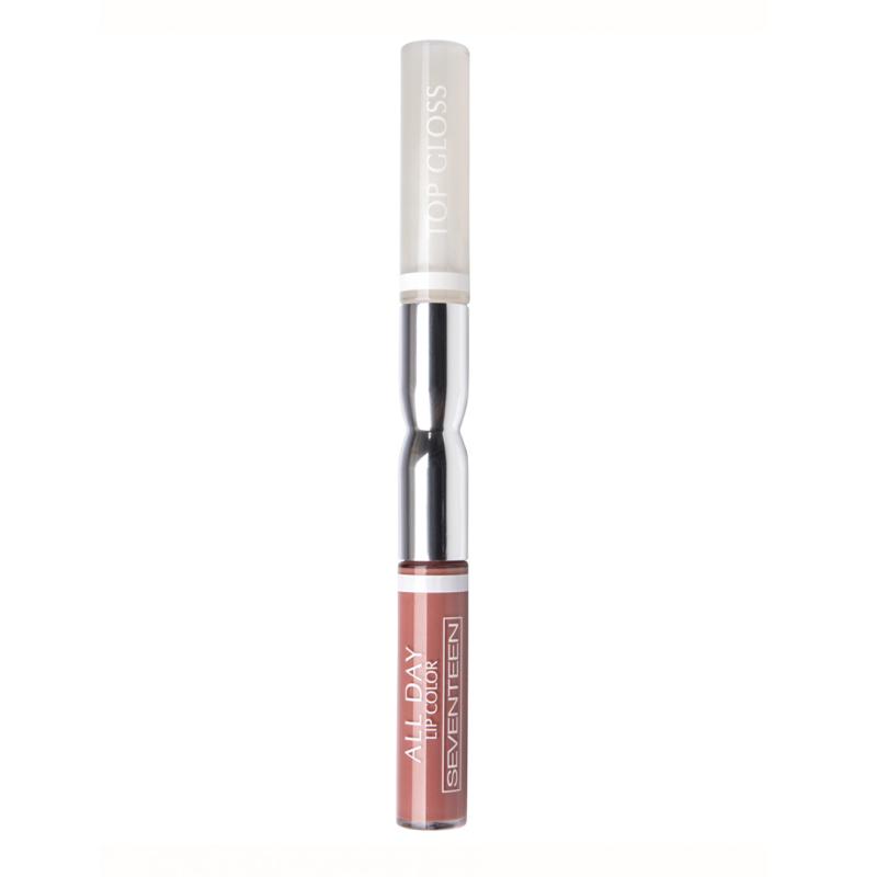 Seventeen Жидкая стойкая помада-блеск  32 ALL DAY LIP COLOR & TOP GLOSS золотисто-каштановый