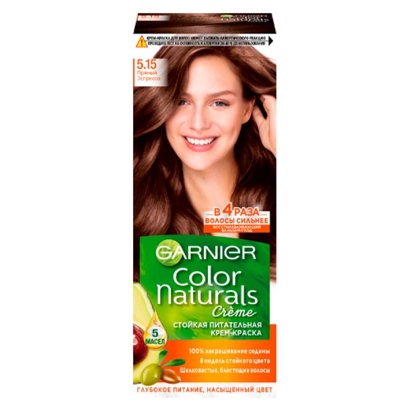 Garnier Стойкая питательная крем-краска для волос Color Naturals, оттенок 5.15, Пряный эспрессо