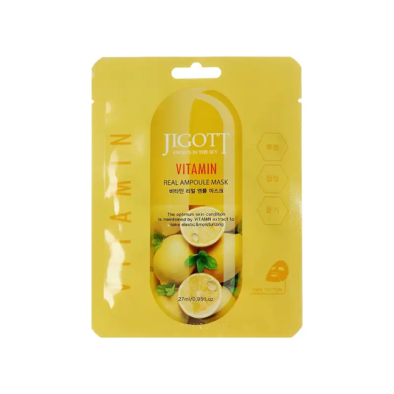 JIGOTT Тканевая маска для лица  VITAMIN REAL AMPOULE MASK