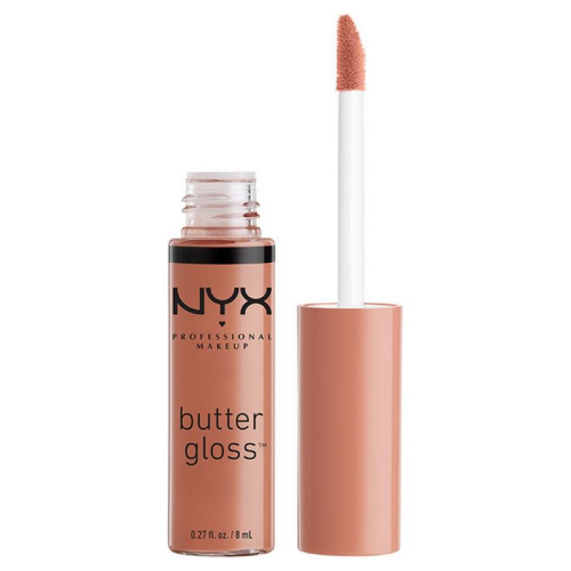 NYX Professional Makeup Увлажняющий блеск для губ Butter Lip Gloss, 14 Madeleine, светло - коричневый, глянцевый, 8 мл.