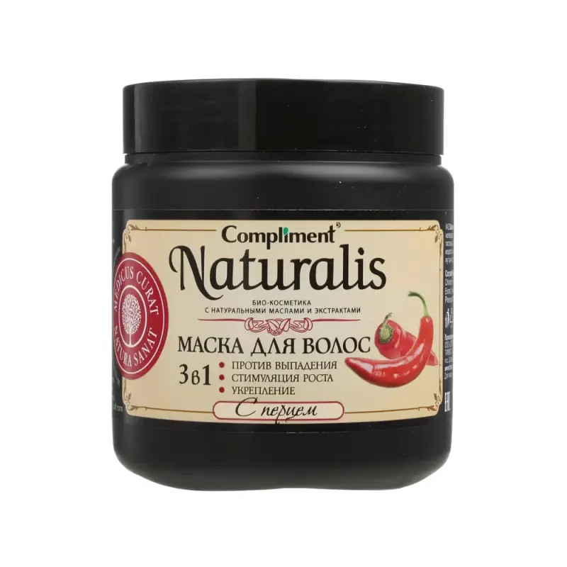 Compliment Naturalis маска для волос с перцем 3в1 (против выпад., стим. роста, укреп.), 500 мл
