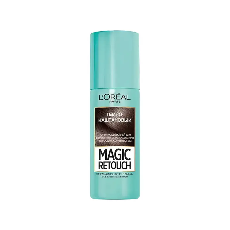 L'Oreal Paris Тонирующий спрей для мгновенного закрашивания отросших корней Magic Retouch, оттенок 2 темно-каштановый, 75 мл