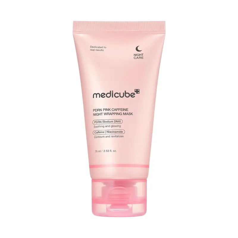 Medicube PDRN PINK CAFFEINE NIGHT WRAPPING Лимфодренажная ночная маска-плёнка 75ml
