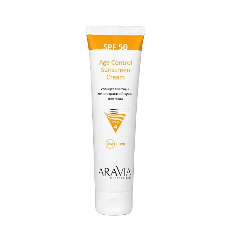 ARAVIA Professional Солнцезащитный анти-возрастной крем для лица Age Control Sunscreen Cream SPF 50, 100 мл