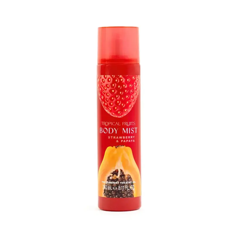 SOMERSET Tropical Fruit Strawberry & Papaya Refreshing Body Mist 240ml Тропические фрукты 240 мл Клубника и папайя Освежающий спрей для тела