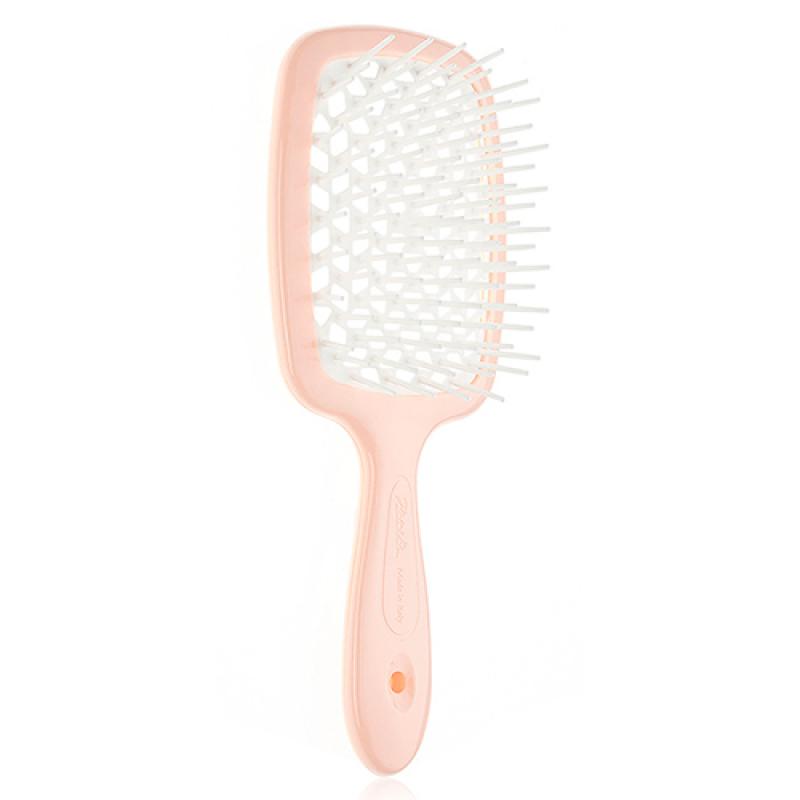 Janeke SUPERBRUSH РАСЧЕСКА СВЕТЛО-РОЗОВАЯ/БЕЛАЯ 20,3x8,5x3,1СМ