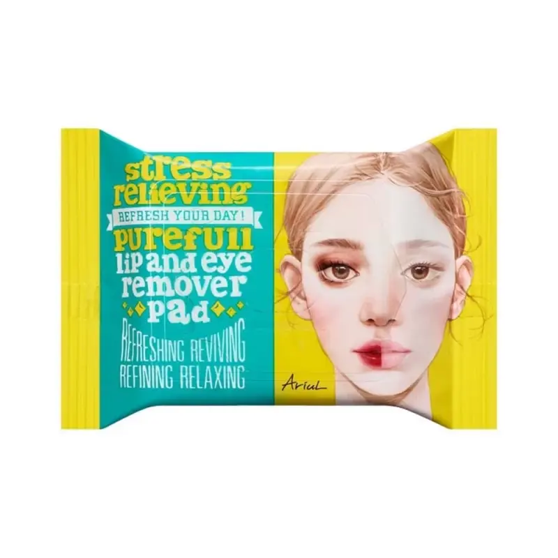 ARIUL ПЭДЫ ОЧИЩАЮЩИЕ ДЛЯ ГУБ И ГЛАЗ STRESS RELIEVING PUREFULL LIP AND EYE REMOVER PAD 30 шт