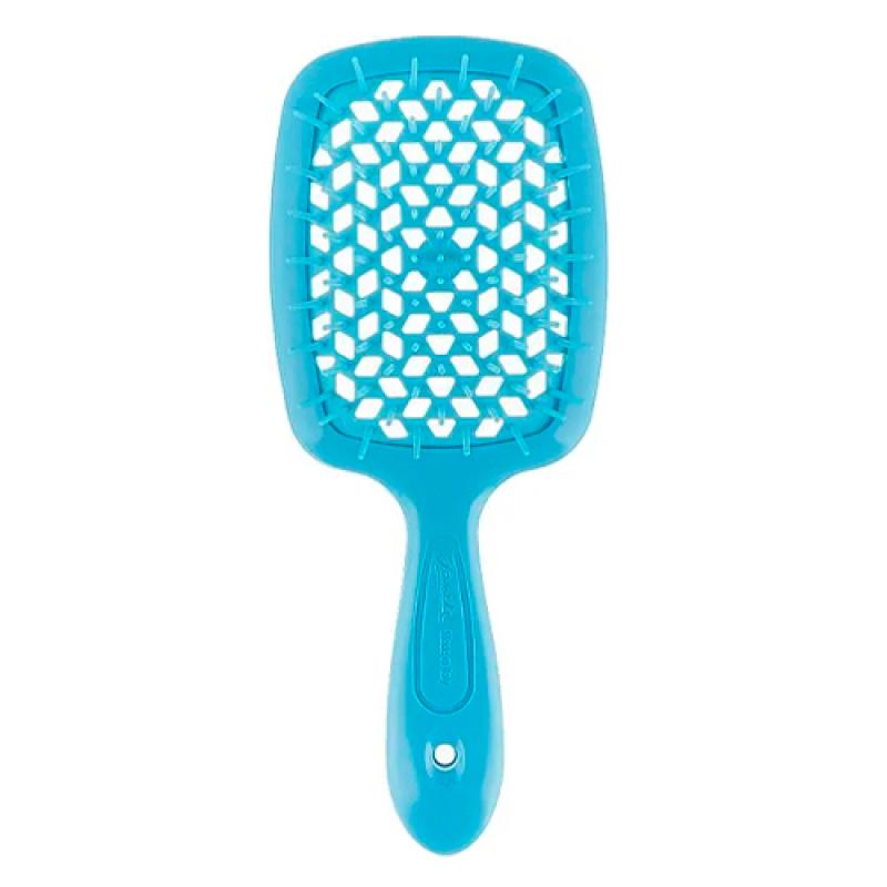Janeke SUPERBRUSH РАСЧЕСКА МАЛЕНЬКАЯ БИРЮЗОВАЯ FLUO 17,5x7x3СМ