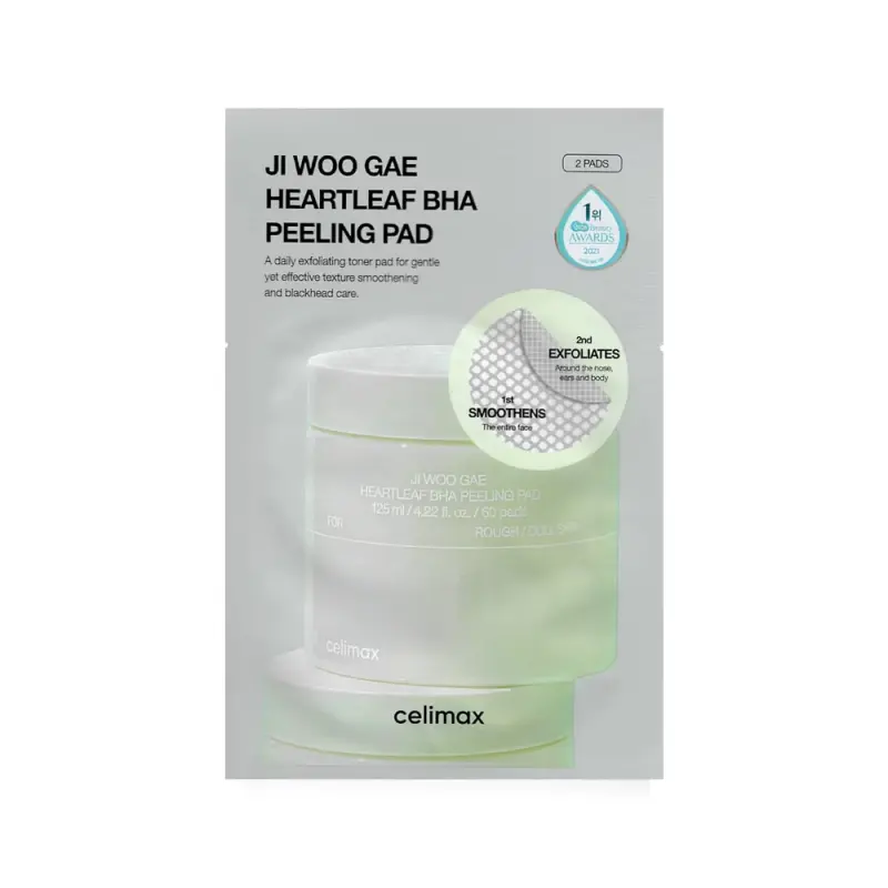 Celimax Ji Woo Gae Heartleaf BHA Peeling Pad  Пилинг пэды с хауттюйнией и BHA Ji Woo Gae 2 шт 5 мл