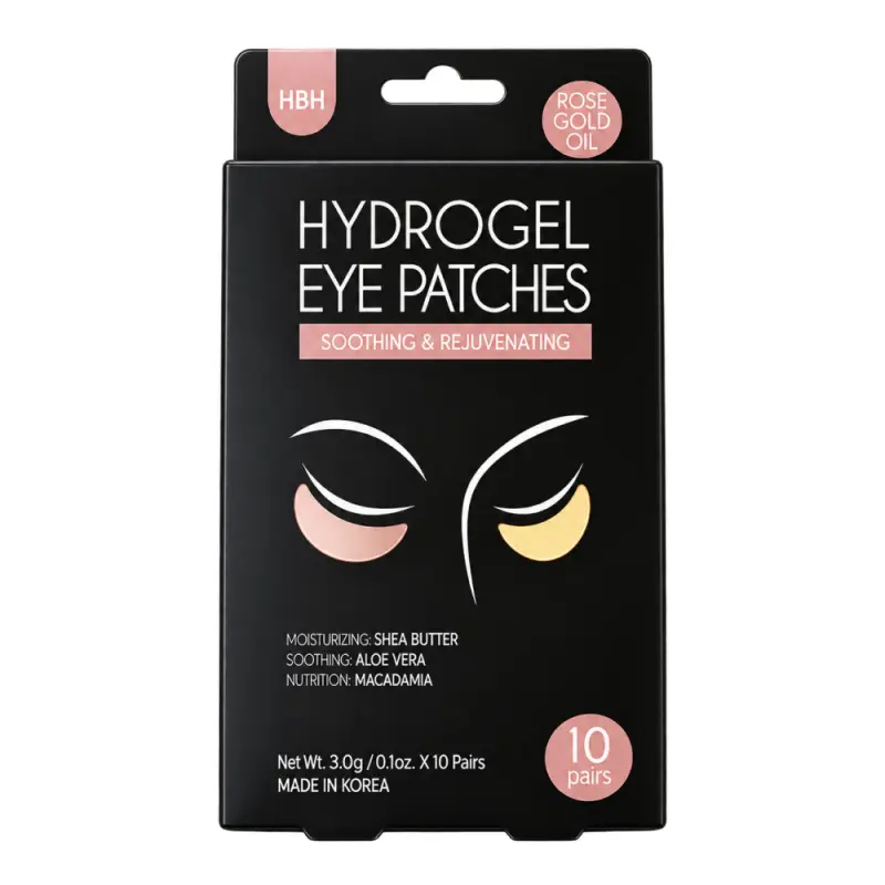 HBH LUKE Hydrogel Eye Patches Moisturizing & De-Puffing Rose Gold Foil Гидрогелевые патчи для кожи вокруг глаз 10 шт