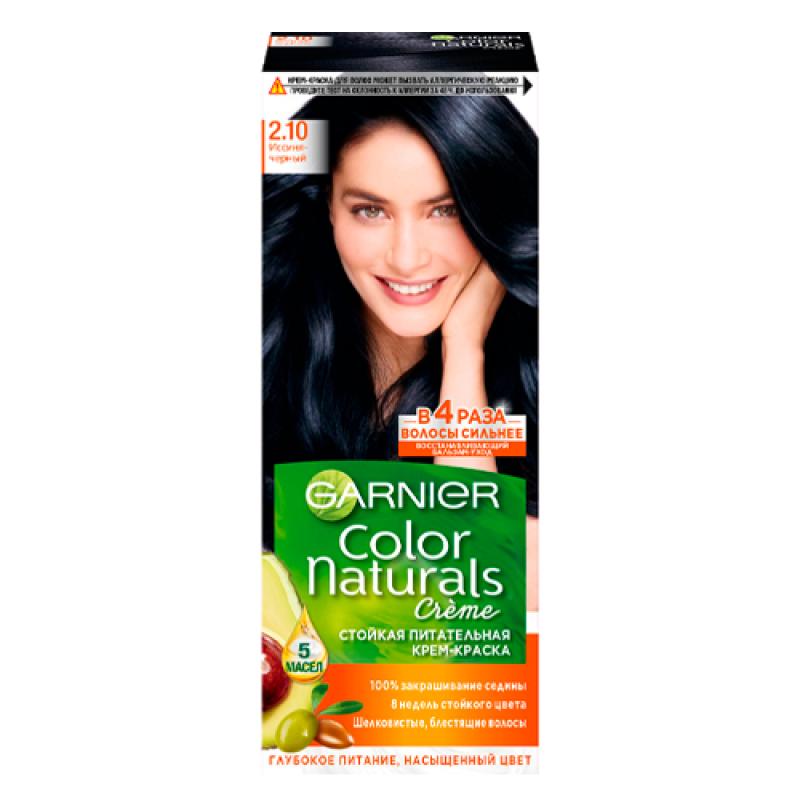 Garnier Стойкая питательная крем-краска для волос Color Naturals, оттенок 2.10, Иссиня-черный
