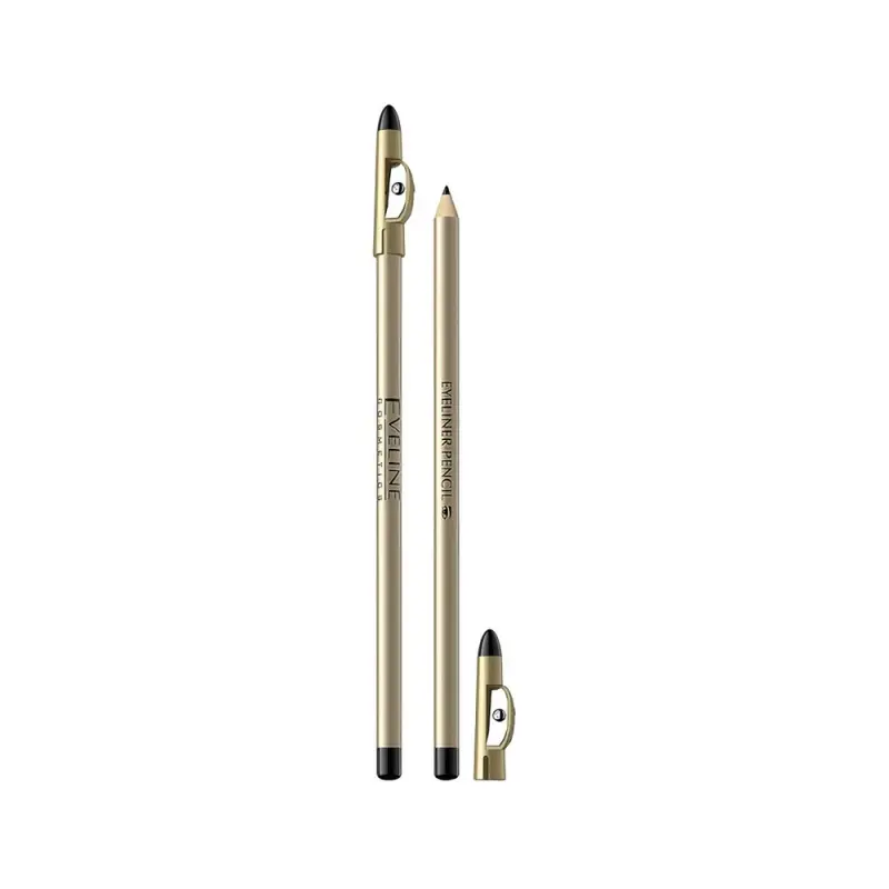 Eveline КОНТУРНЫЙ КАРАНДАШ С ТОЧИЛКОЙ ДЛЯ МАКИЯЖА ГЛАЗ - BLACK EYELINER PENCIL