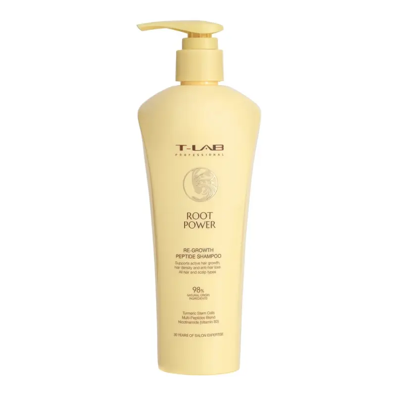 T-LAB PROFESSIONAL, ROOT POWER, шампунь для волос с пептидами, способствующими росту волос, 300 мл
