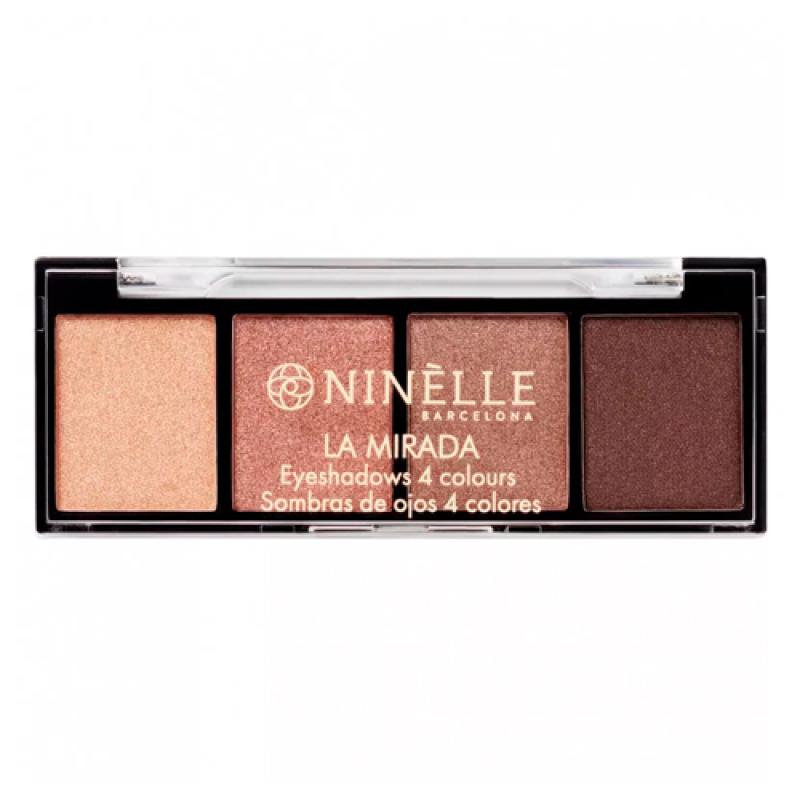 Ninelle Тени для век 4 оттенка LA MIRADA №502 нюдовый сатиновый