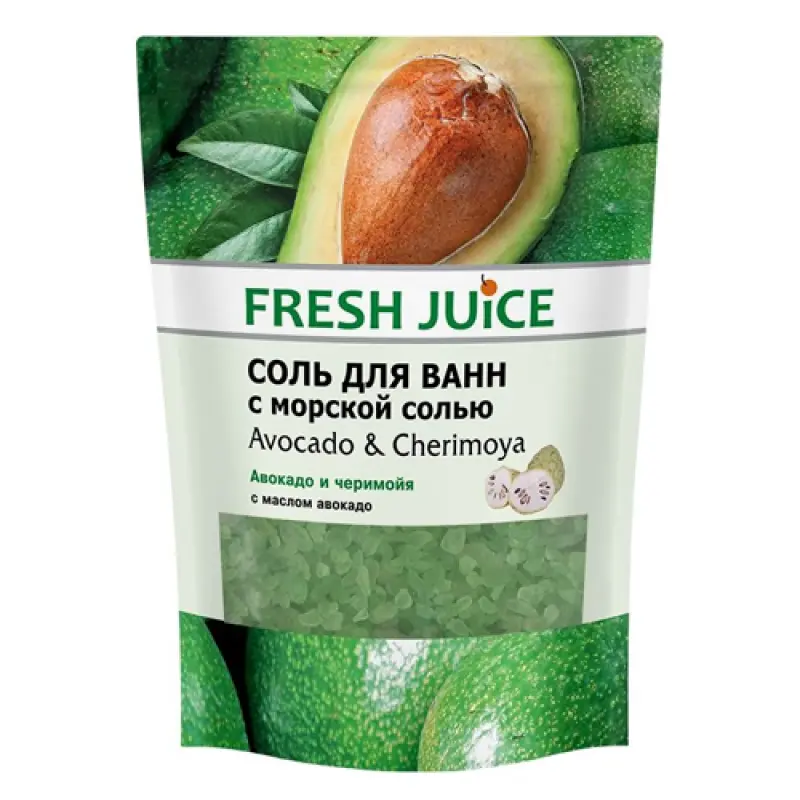 Fresh Juice Соль для ванн Avocado & Cherimoya, 500 мл.