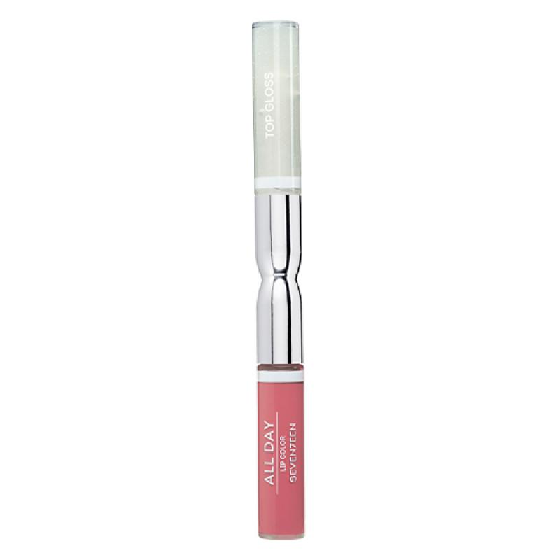 Seventeen Жидкая стойкая помада-блеск  04 ALL DAY LIP COLOR & TOP GLOSS пастель терракот