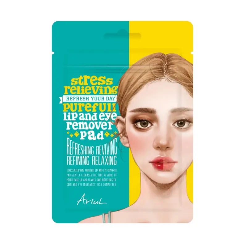 ARIUL ПЭДЫ ОЧИЩАЮЩИЕ ДЛЯ ГУБ И ГЛАЗ STRESS RELIEVING PUREFULL LIP AND EYE REMOVER PAD 10 шт