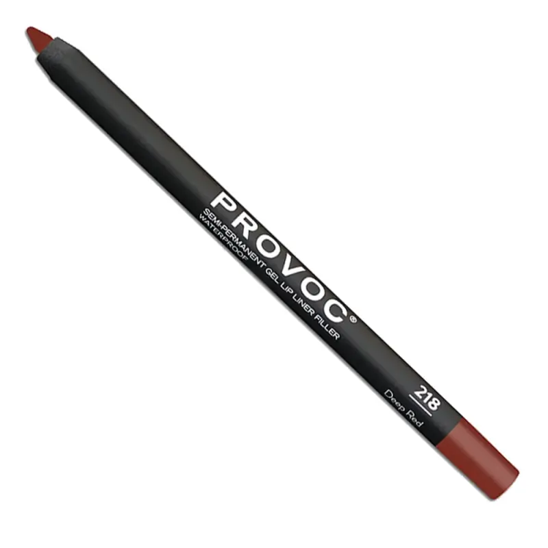 PROVOC Semi-Permanent Gel Lip Liner Filler WP 218 Deep Red Гелевая подводка в карандаше для губ LPL218