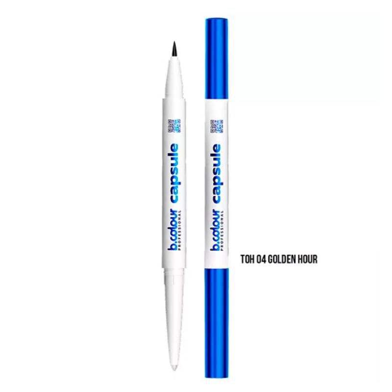 7DAYS B.COLOUR PRO CAPSULE Карандаш-лайнер для глаз с шиммером 2в1 / 04 Golden hour 1*0,1 г, 1*0,35 г