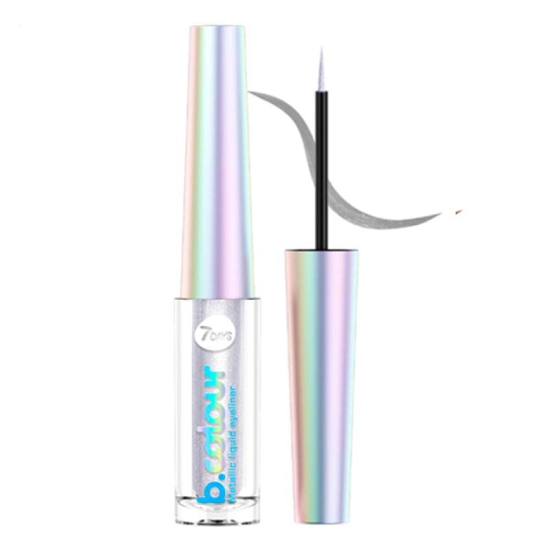 7DAYS B.COLOUR Жидкая подводка для глаз с эффектом металлик / 06 Silver, 3,3 мл